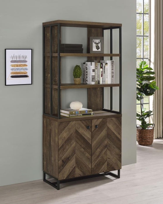 Millbrook - 2 Door Storage Bookshelf - Rustic Oak - Simple Home Plus