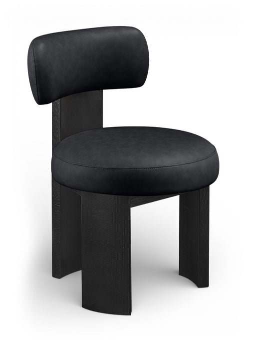 Atelier - Vegan Leather Upholstered Dining Chair (Set of 2) - Black Frame - Simple Home Plus