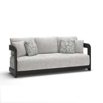 Salina Bay - Sofa With Cushion - Black / Gray - Simple Home Plus