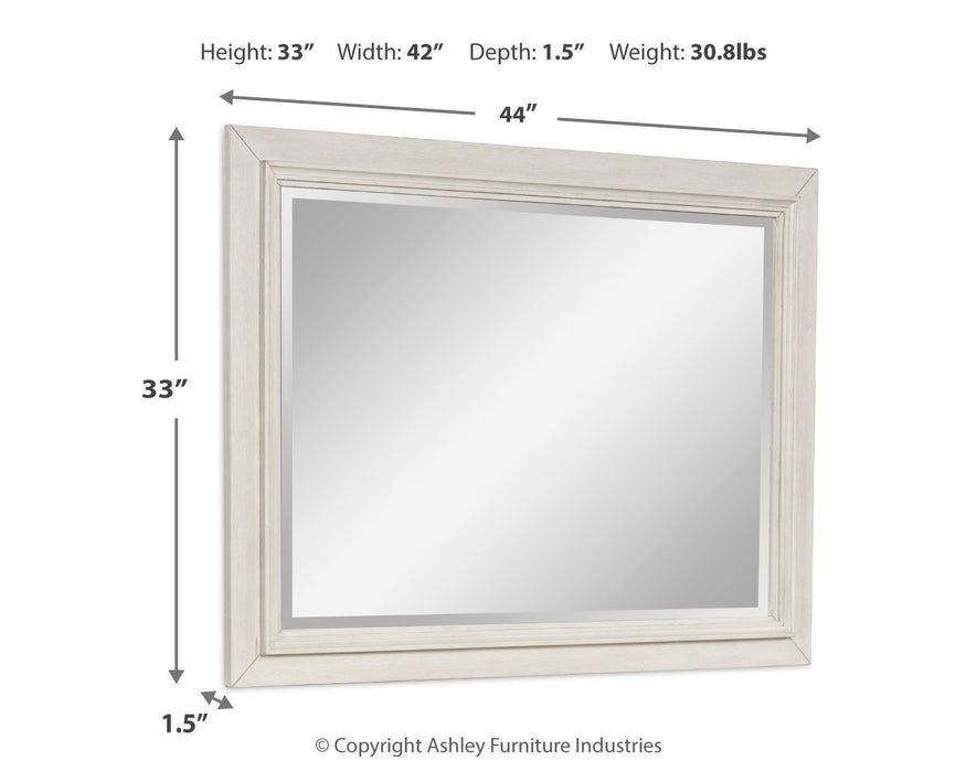 Shaybrock - Bedroom Mirror - Antique White / Brown - Simple Home Plus