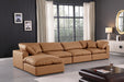 Comfy - 5 Piece Faux Leather Modular Sectional With Chaise - Simple Home Plus