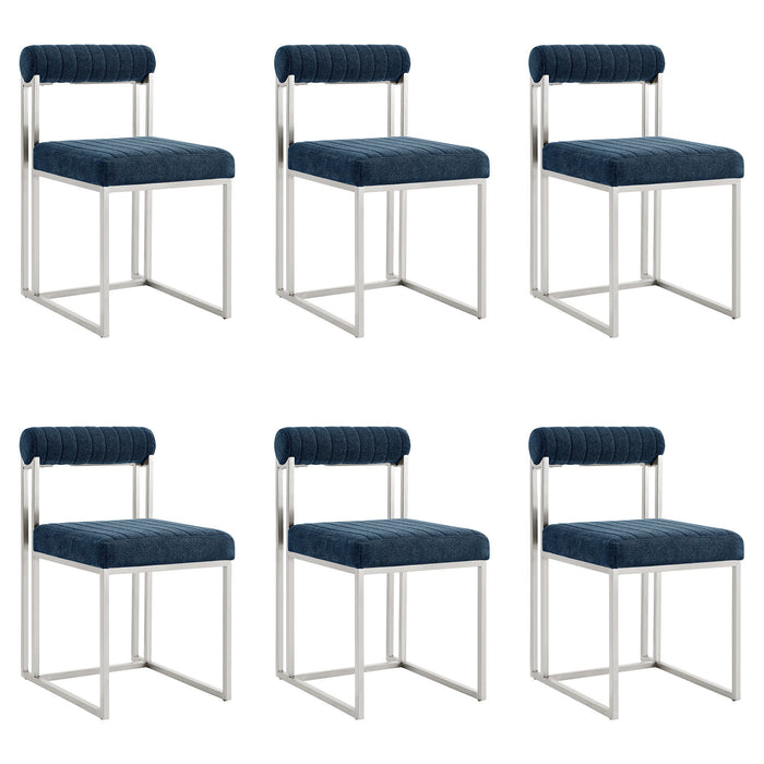 Anastasia - Dining Room Chair Set With Brushed Silver Frame - Simple Home Plus