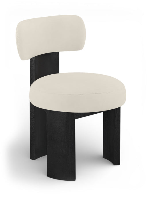 Atelier - Vegan Leather Upholstered Dining Chair (Set of 2) - Taupe / Painted Black - Simple Home Plus