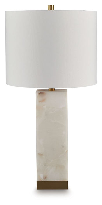 Linderfield - White / Gold Finish - Alabaster Table Lamp - Simple Home Plus