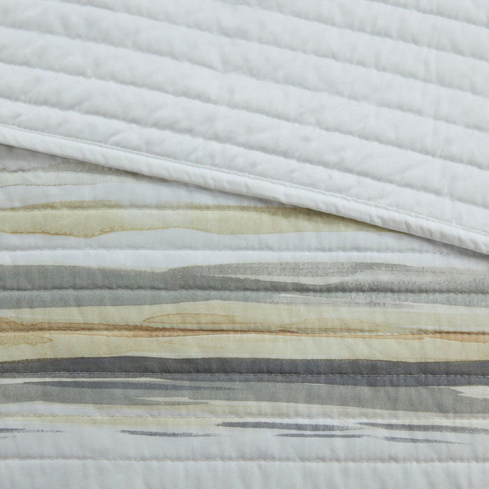 Marina - 6 Piece Quilted Coverlet Set - Sand