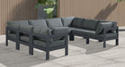 Nizuc - Outdoor Patio 8 Piece Modular Sectional With Gray Frame - Simple Home Plus