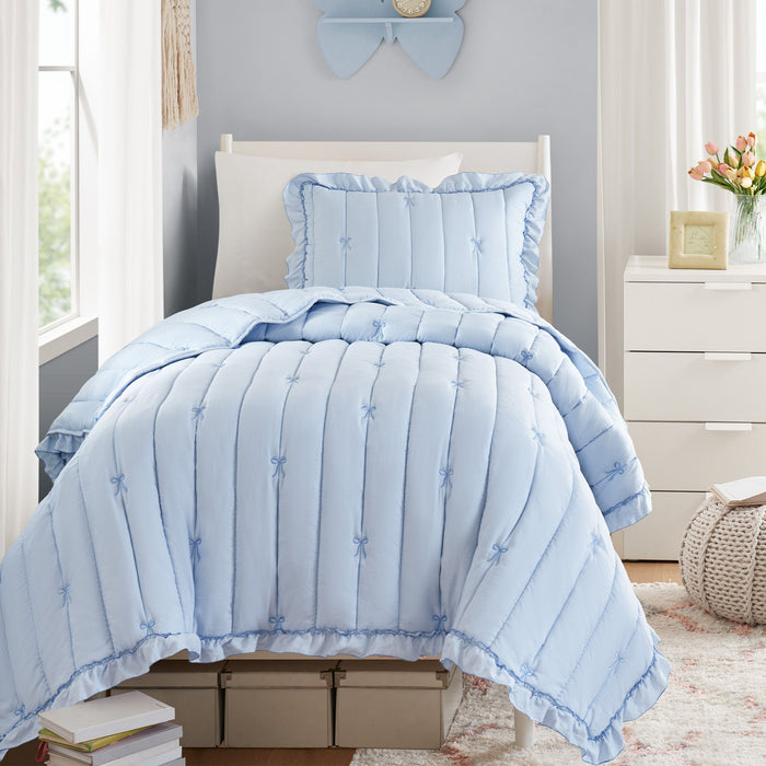 Liv - Twin Quilt Set - Blue - Simple Home Plus