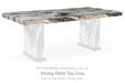 Jeshina - Rectangular Dining Room Table Top - Dark Brown / Beige - Simple Home Plus
