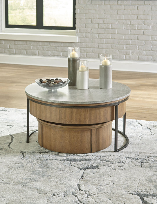 Fridley - Gray / Brown / Black - Nesting Cocktail Tables (Set of 2) - Simple Home Plus