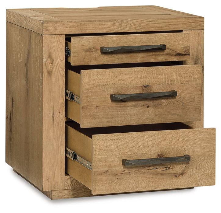 Bracken - Light Brown - Three Drawer Night Stand - Simple Home Plus