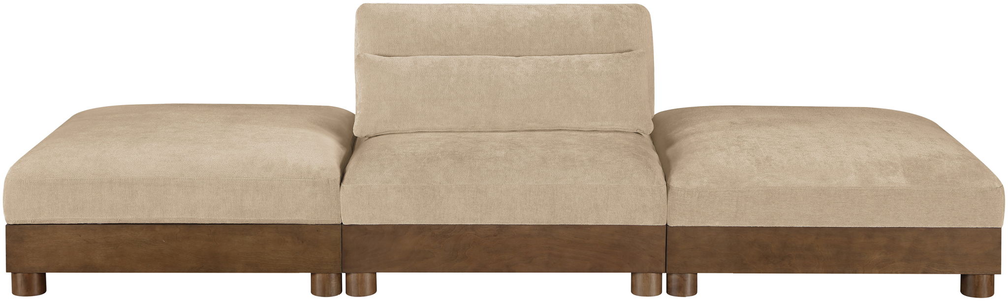 Turin - Chenille Fabric Upholstered Modular Sectional - Beige - Simple Home Plus