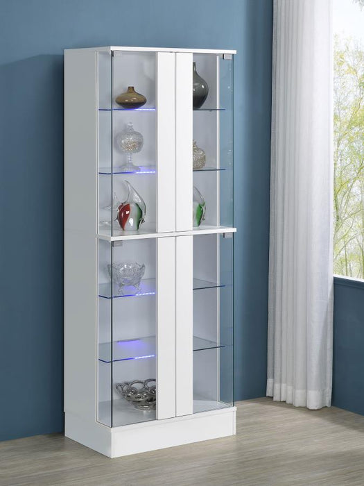 Cabra - 4-door LED Curio Display Cabinet - Simple Home Plus