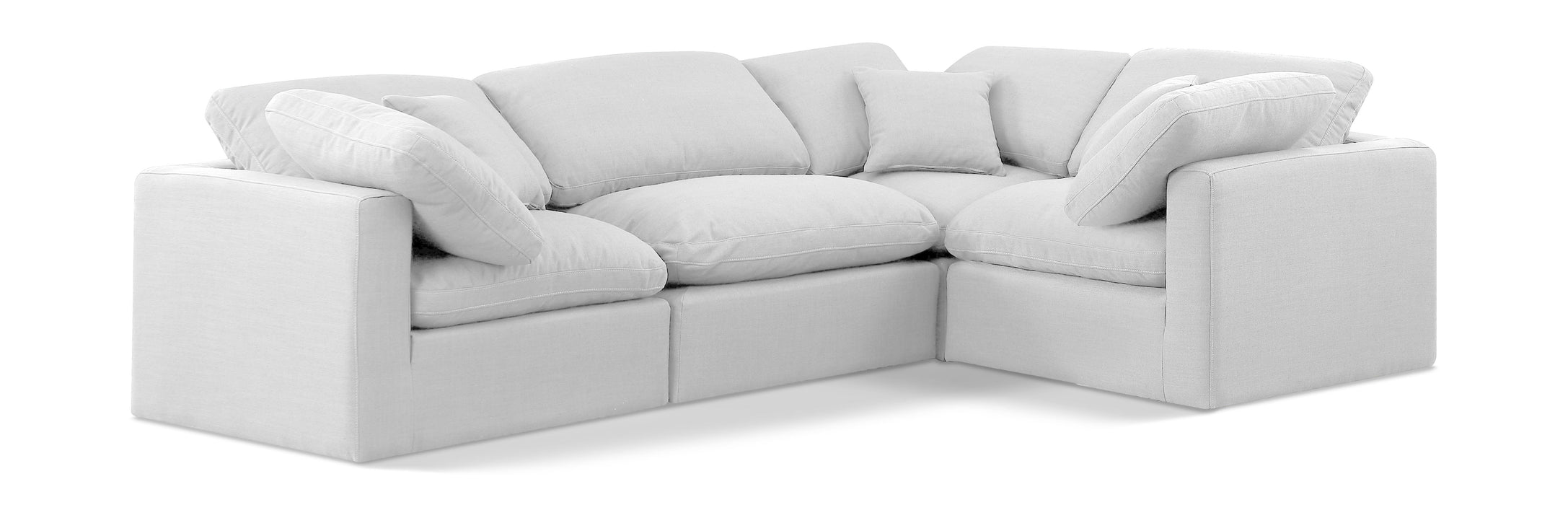 Indulge - Linen 4 Piece Modular Corner Sectional - White - Simple Home Plus