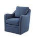 Brianne - Slub Weave Wide Seat Swivel Arm Chair - Navy - Simple Home Plus