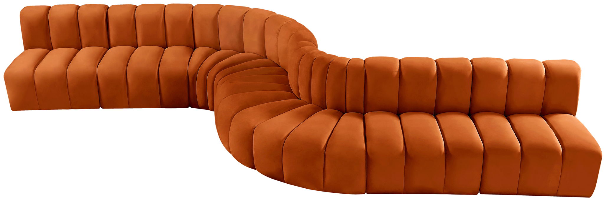 Arc - Velvet 8 Piece Curved Modular Sofa - Simple Home Plus