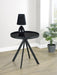 Briggs - Round Marble Printed Glass Top End Side Table - Simple Home Plus
