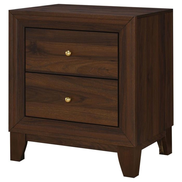Welsley - 2-Drawer Nightstand Bedside Table - Walnut - Simple Home Plus