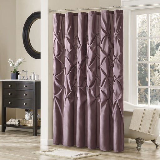 Laurel - Tufted Semi-Sheer Shower Curtain - Plum - Simple Home Plus