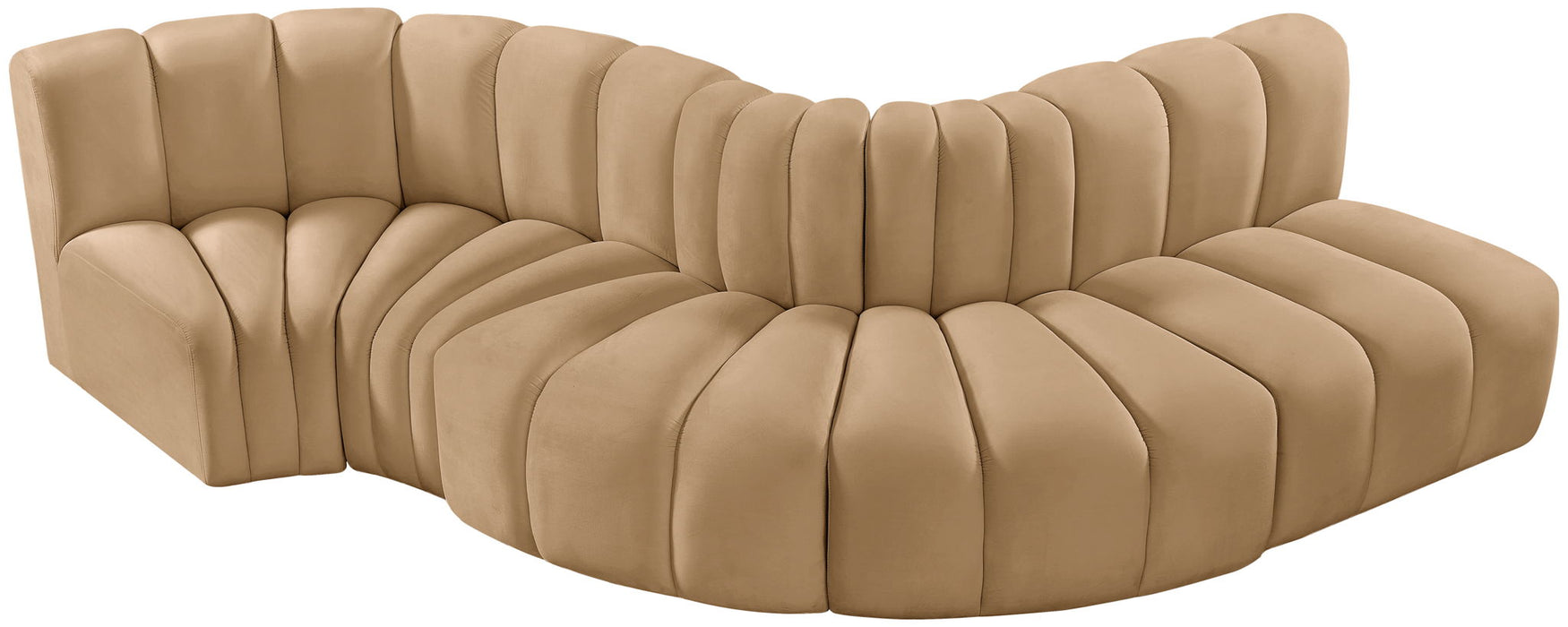 Arc - Velvet 5 Piece Modular Sofa - Simple Home Plus