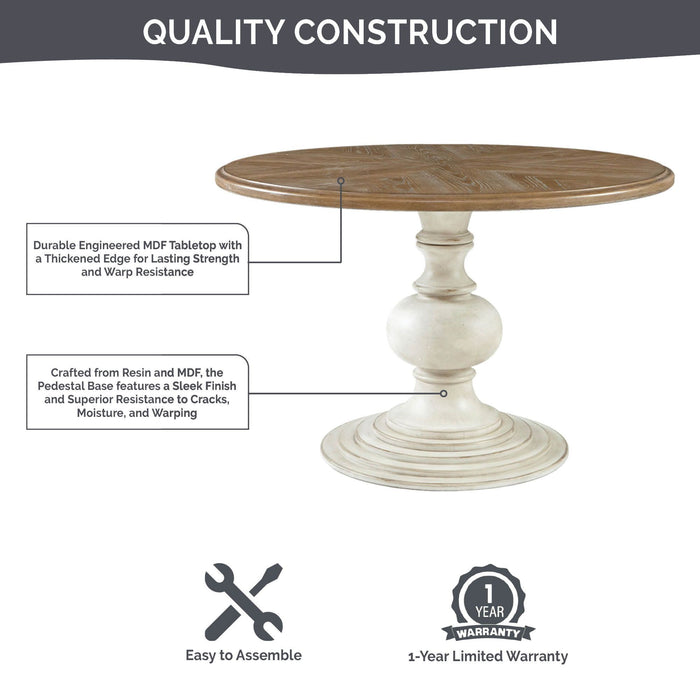 Lexi - Dining Table - Reclaimed Walnut / Antique Cream - Simple Home Plus