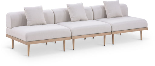 Laguna - 3 Piece Resilient Water Resistant Fabric 106.5" Outdoor Patio Armless Modular Sofa - Simple Home Plus