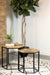 Adger - 2 Piece Hexagonal Nesting Tables - Natural And Black - Simple Home Plus