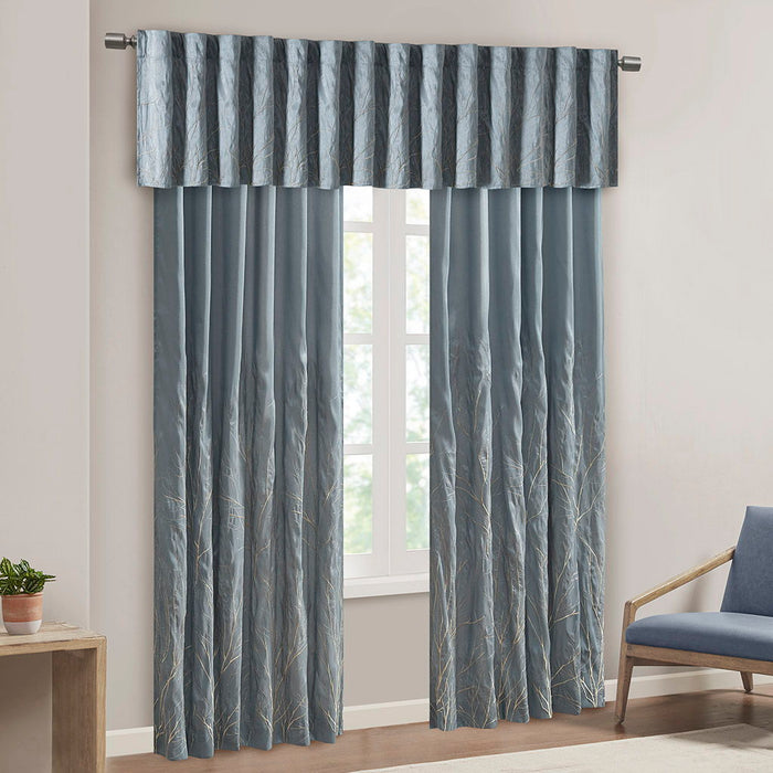 Andora - Embroidered Window Valance - Blue - Simple Home Plus