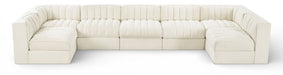 Rummi - Velvet Performance Fabric Upholstered 7 Piece Modular Sectional (With 2 Corner Chairs) - Simple Home Plus
