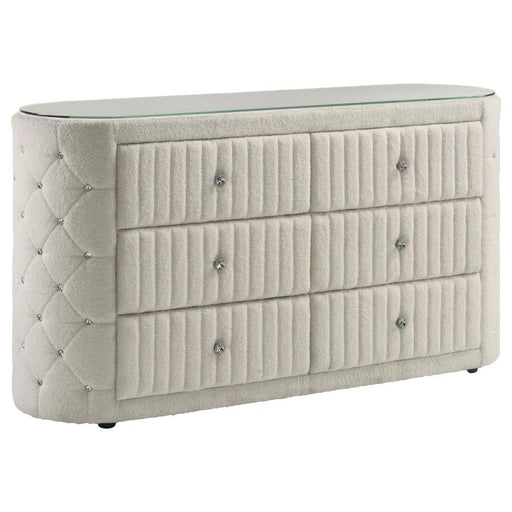 Sonya - 6-Drawer Upholstered Bedroom Dresser - Simple Home Plus