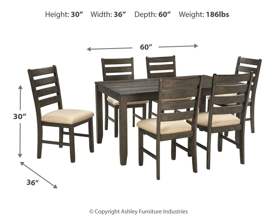 Rokane - Dining Room Table Set (Set of 7) - Brown - Simple Home Plus