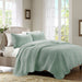 Tuscany - King 3 Piece Reversible Scalloped Edge Coverlet Set - Seafoam - Simple Home Plus