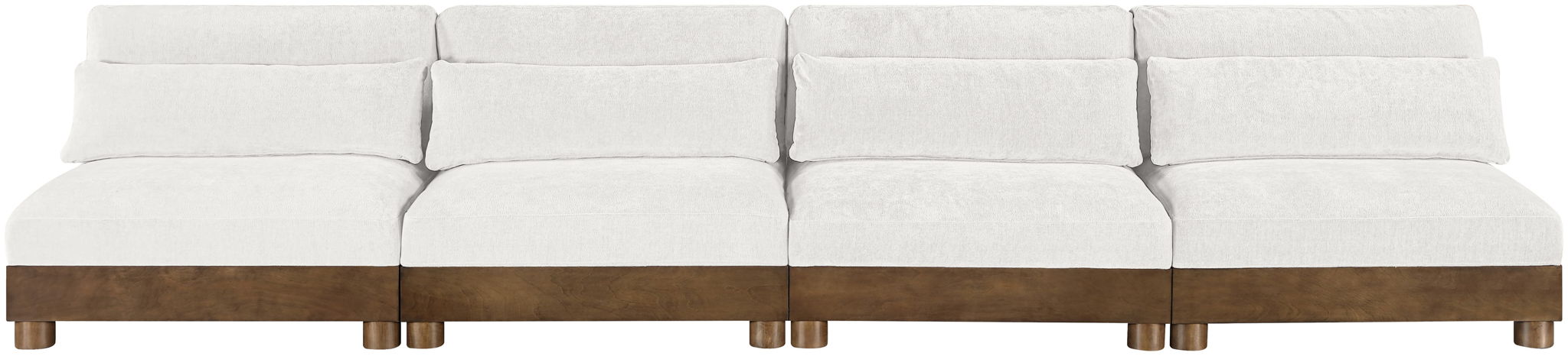 Turin - Chenille Fabric Upholstered Modular Sectional - Cream - Simple Home Plus