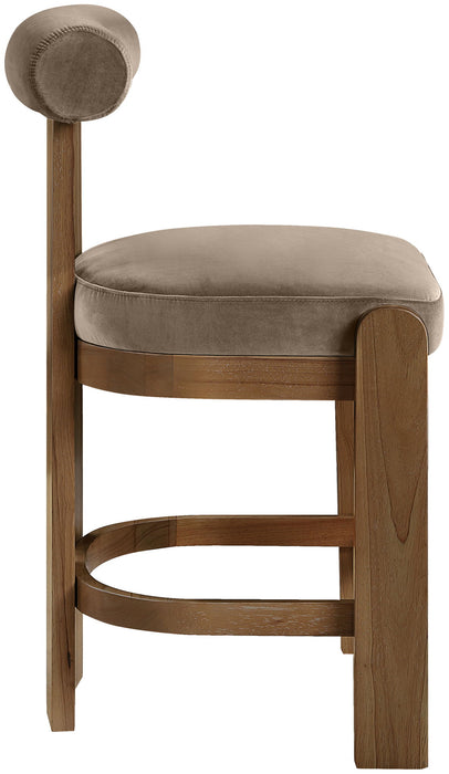 Arienzo - Velvet Upholstered Counter Stool (Set of 2) - Simple Home Plus