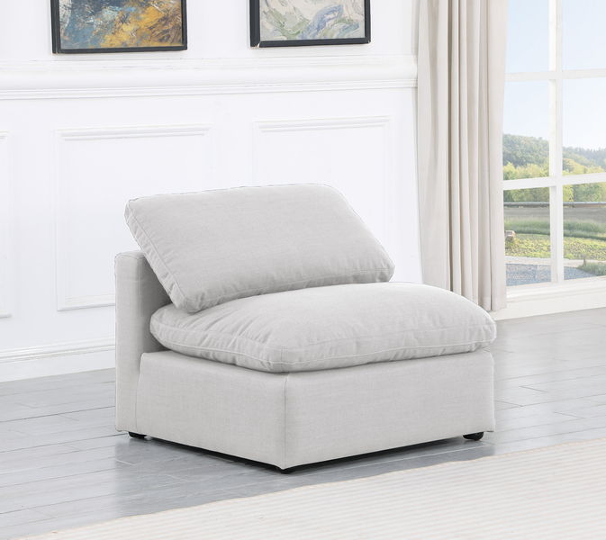 Indulge - Linen Armless Chair - White
