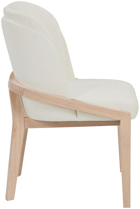 Navo - Faux Leather Upholstered Dining Chair - Natural Base - Simple Home Plus