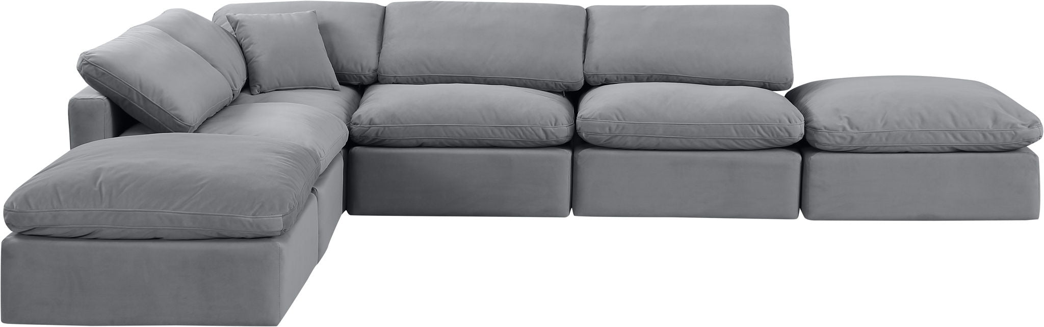 Indulge - Velvet 6 Piece Modular Armless Sectional - Simple Home Plus