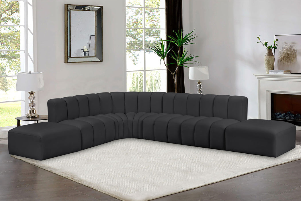 Arc - Faux Leather 7 Piece Corner Modular Sofa - Simple Home Plus
