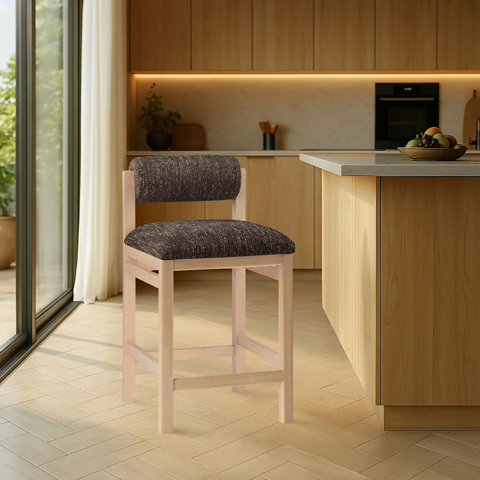 Roundhill - Fabric Counter Stool - Natural Frame - Simple Home Plus