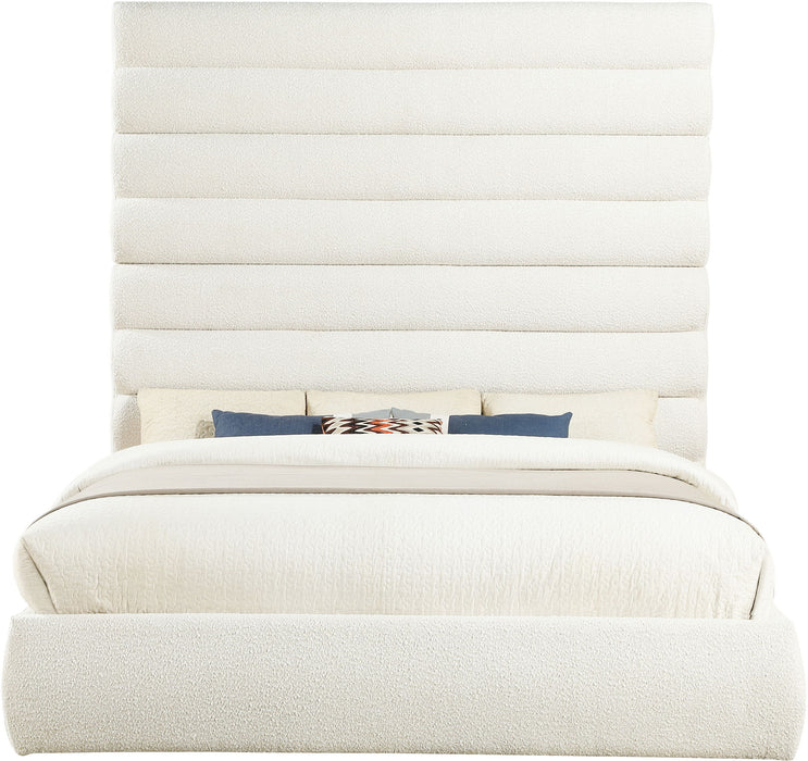 Adam - Boucle Fabric Bed With 89" Headboard - Simple Home Plus