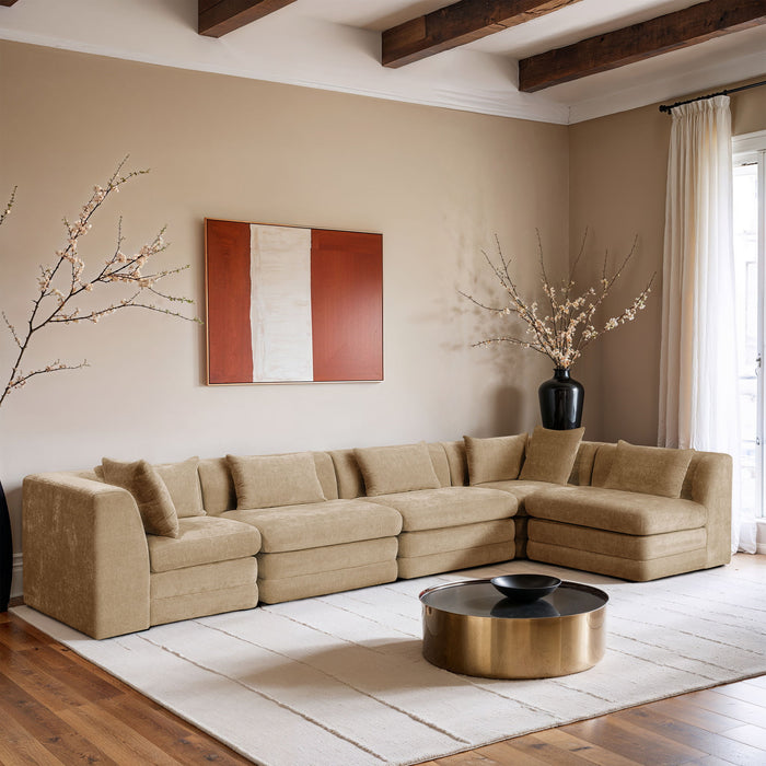 Stellar - 5 Piece Upholstered Modular Sectional - Simple Home Plus