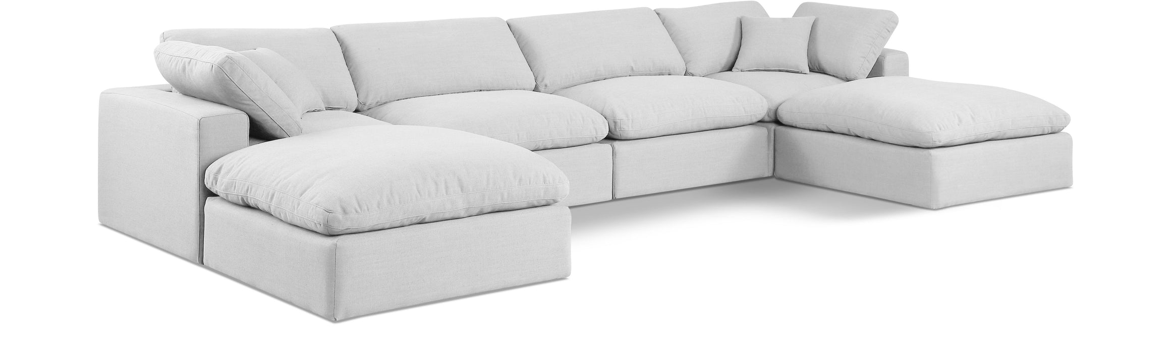 Comfy - 6 Piece Linen Modular Double Chaise Sectional - Simple Home Plus