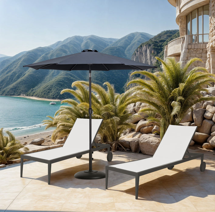 Fiji - Aluminum Patio Umbrella With Round Black Base - Simple Home Plus