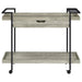 Ventura - 1-Drawer Engineered Wood Bar Cart - Gray Driftwood - Simple Home Plus
