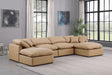 Indulge - Faux Leather 6 Piece Modular Double Chaise Sectional - Tan - Simple Home Plus