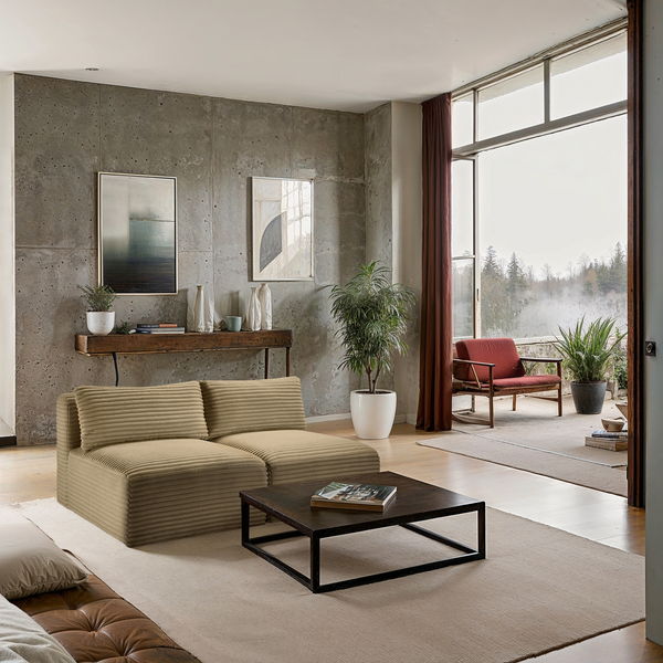 Shaggy - 2 Seat Modular Armless Sofa