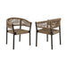 Doris - Outdoor Patio Dining Chair (Set of 2) - Dark Eucalyptus / Truffle - Simple Home Plus