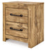 Maystonna - Two Drawer Night Stand - Brown - Simple Home Plus