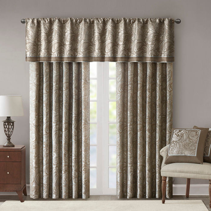 Aubrey - Window Valance - Blue / Brown - Simple Home Plus