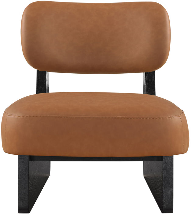 Vetra - Vegan Leather Upholstered Accent Chair With Black Base - Simple Home Plus