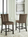 Jeshina - Mocha - Upholstered Barstool (Set of 2) - Simple Home Plus